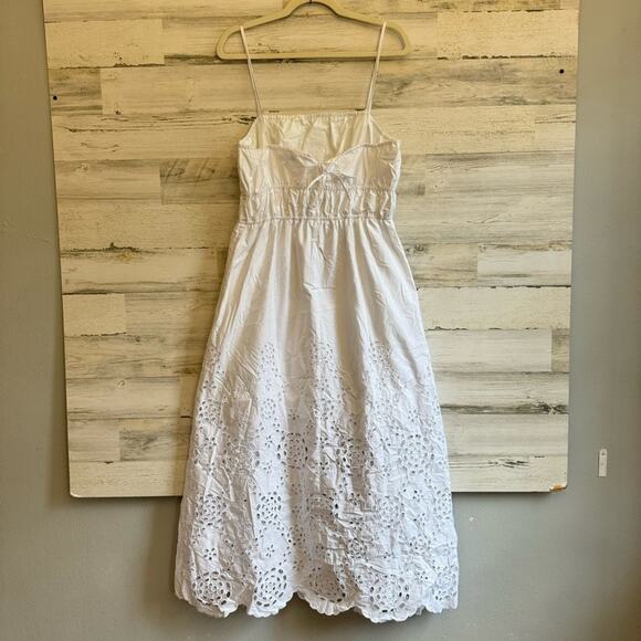 NWT Madewell Embroidered Tank Midi Dress in Poplin White Cotton Boho NS131 - Picture 3 of 15